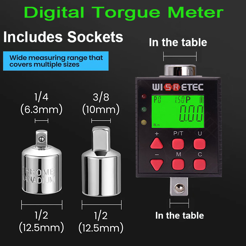 Torque Wrench Digital - High Precision Digital Torque Meter 0.1-340