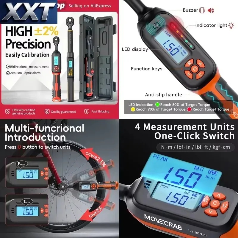 Torque Wrench Digital - XXT Digital Torque Wrench 1.5-340N.m 2%