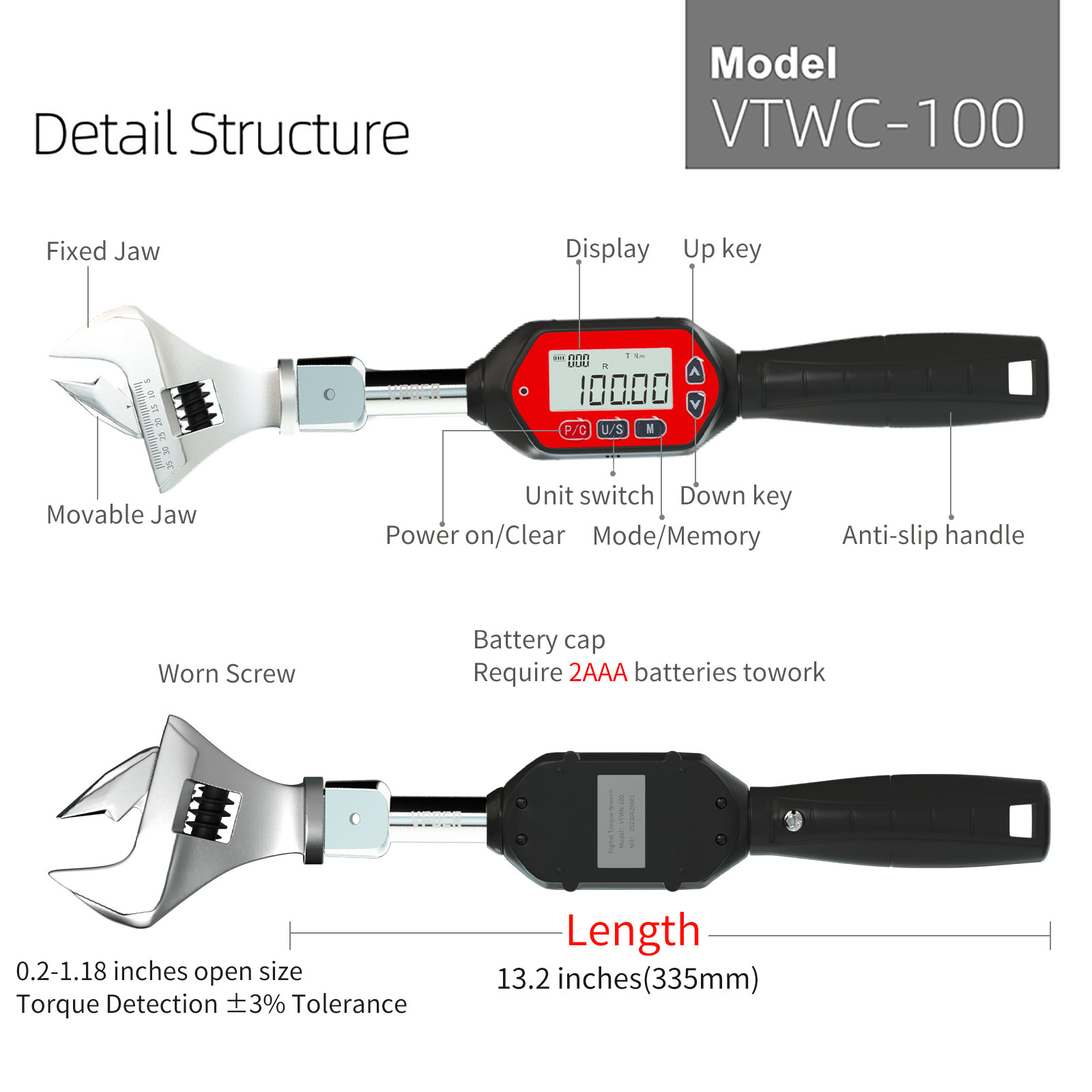 Adjustable 3-100 Nm  Digital T - Torque Wrench Digital recension och pris
