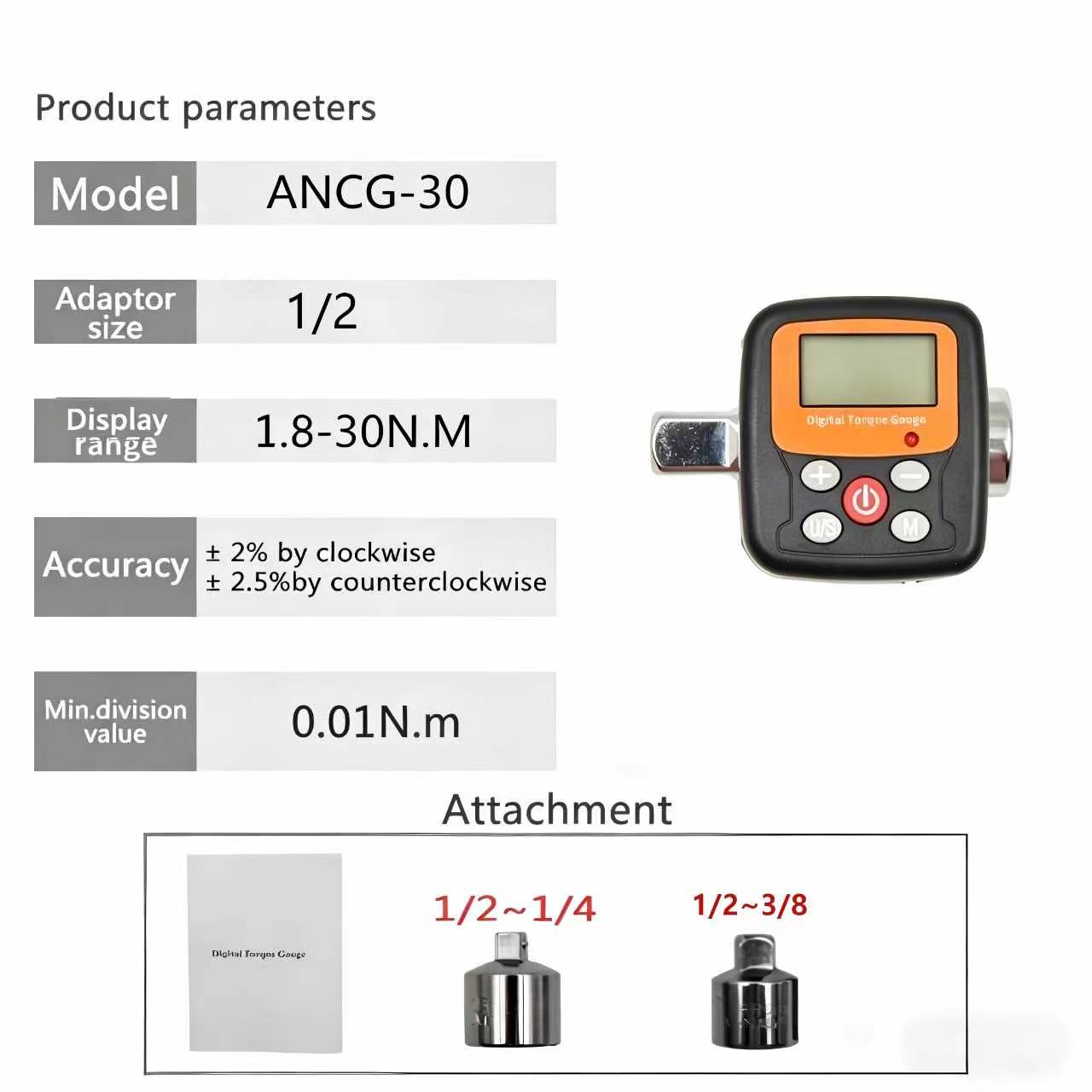 1/4'' 3/8'' 1/2'' Digital Torq - Torque Wrench Digital recension och pris