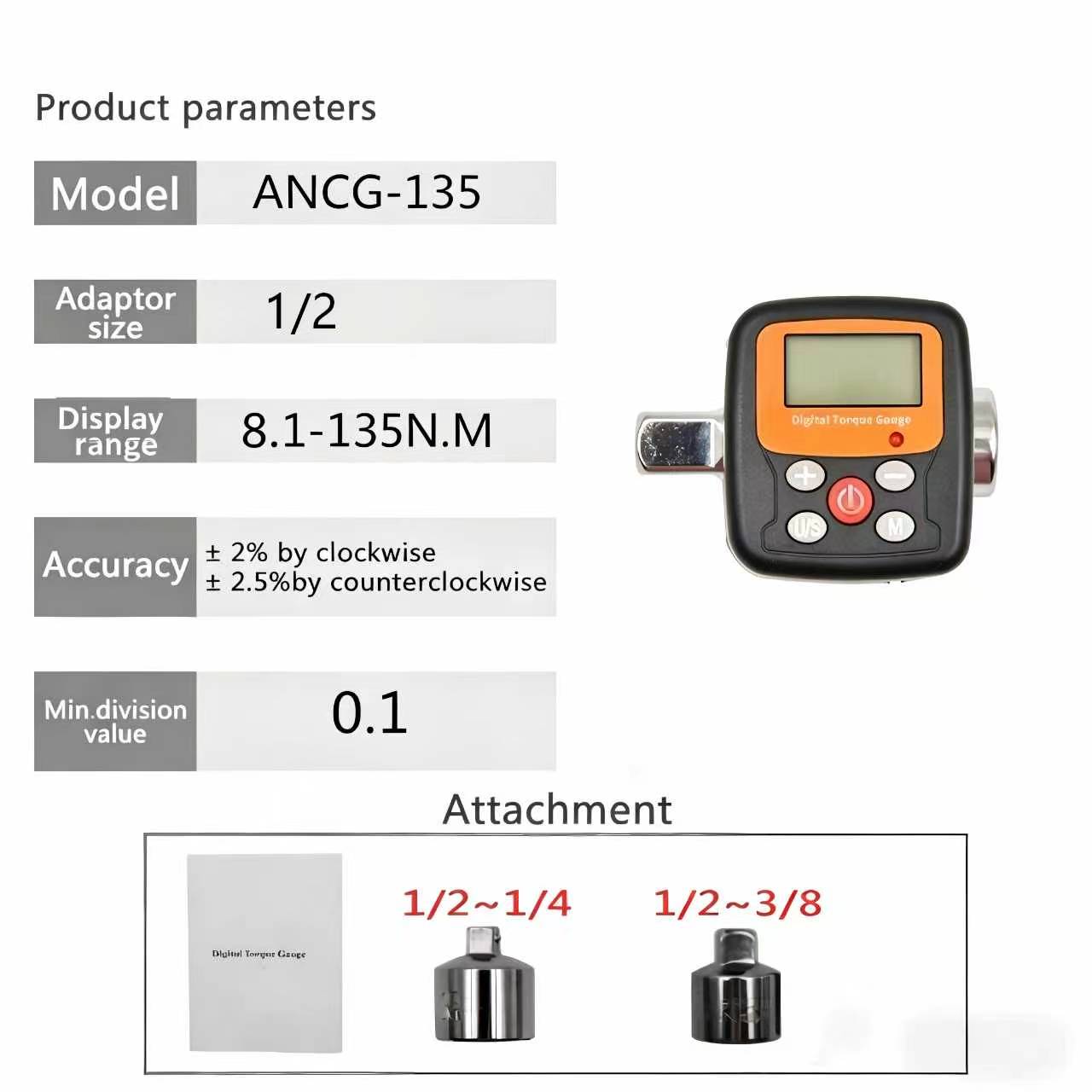 1/4'' 3/8'' 1/2'' Digital Torq - Torque Wrench Digital recension och pris