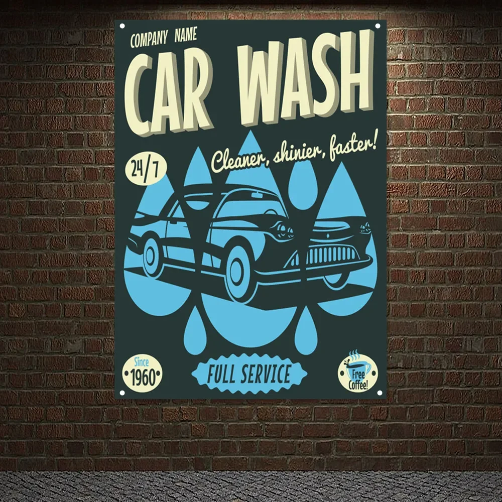 Vintage CAR WASH FULL SERVICE  - Auto Repair Shop Banners recension och pris
