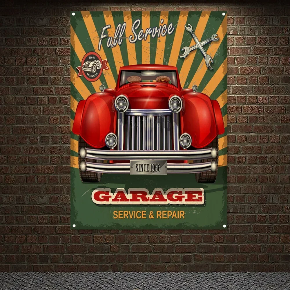 Vintage CAR Garage SERVICE & R - Auto Repair Shop Banners recension och pris