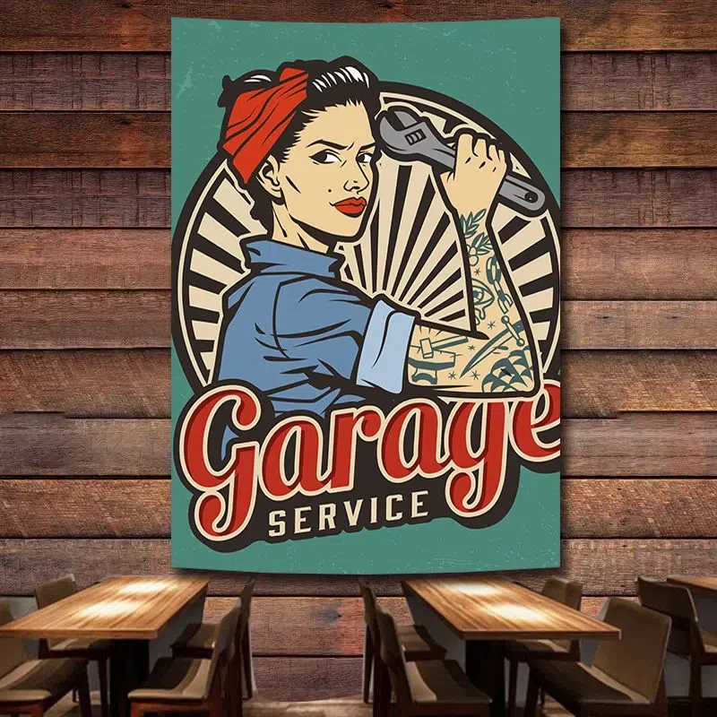 GARAGE SERVICE Vintage Car Rep - Auto Repair Shop Banners recension och pris