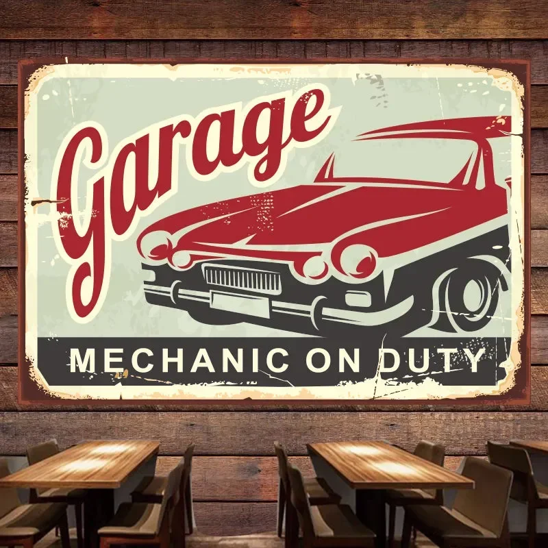 MECHANIC ON DUTY Vintage Cars  - Auto Repair Shop Banners recension och pris