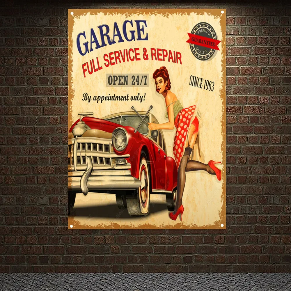 Vintage CAR Full SERVICE & REP - Auto Repair Shop Banners recension och pris